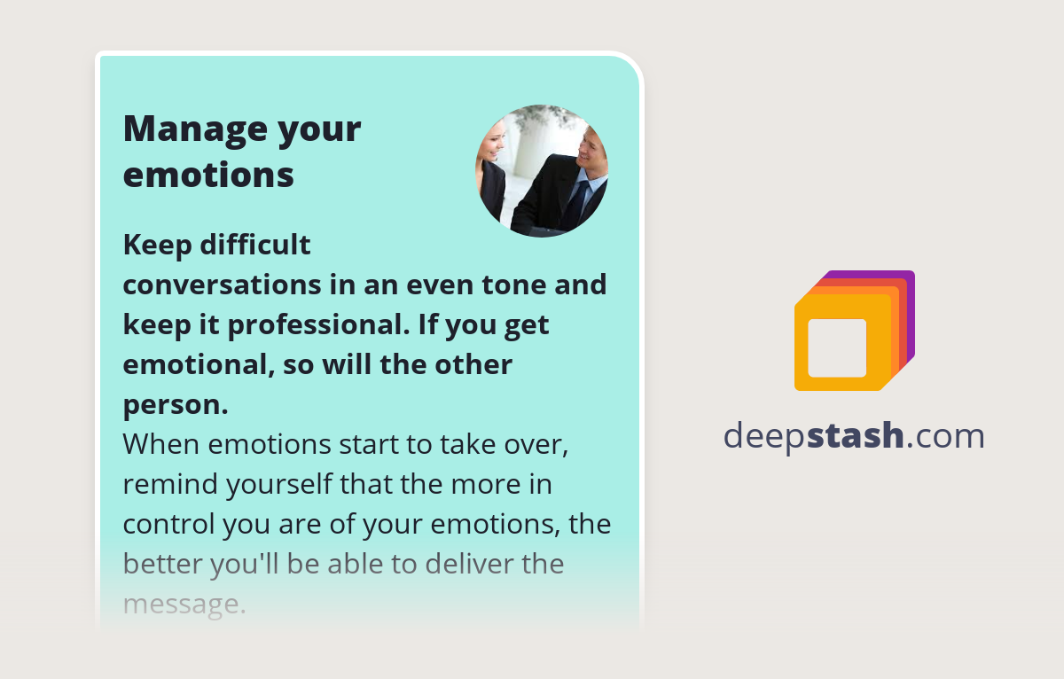 Manage your emotions - Deepstash