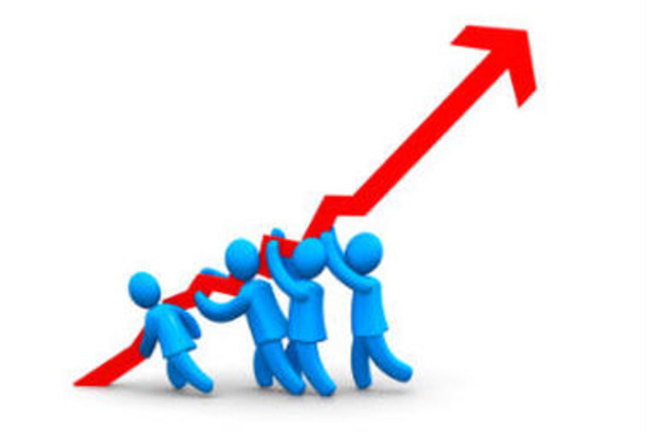 증가 보고서가 있는 그래프. 상승 및 이득 진행이 있는 다이어그램. 벡터 일러스트 레이 션 | 프리미엄 벡터