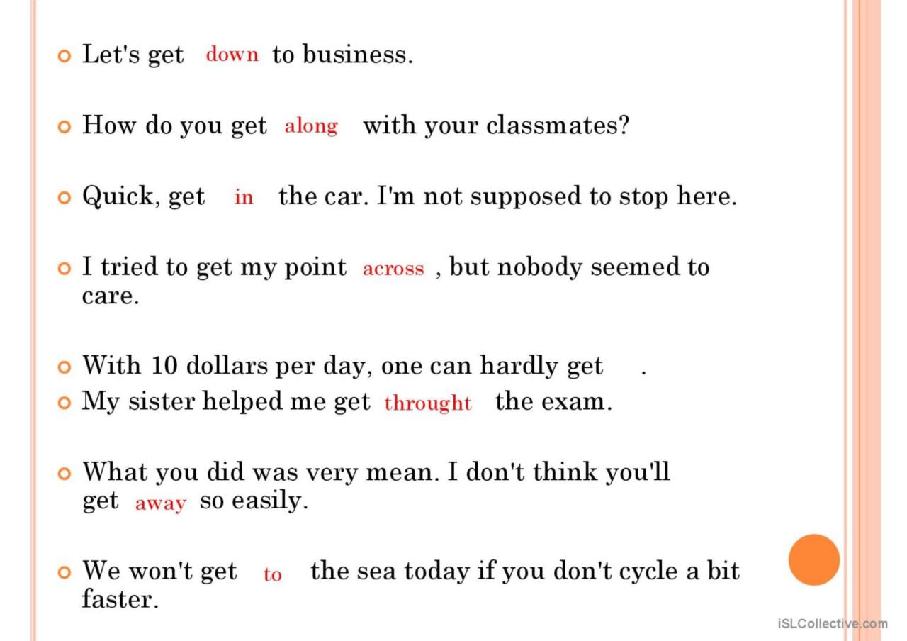 Phrasal verbs with get general readi…: English ESL powerpoints