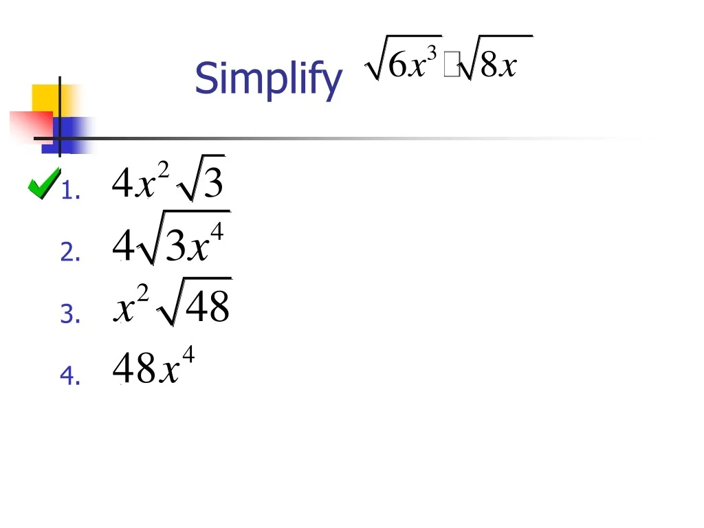 Simplifying Simple Algebraic Expressions